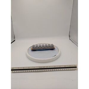 Western Union HO Scale Flatbed Boxcar with Cable Reel Load Blue Tan Train Car